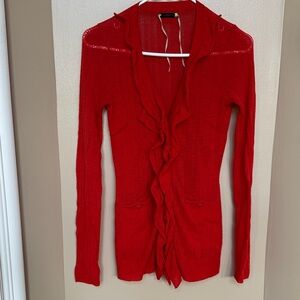 Leifsdottir Vibrant Orange Cardigan XS good condition